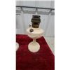 Image 4 : Pair of Antique Aladdin Milk Glass Kerosene Oil Lamps with Ribbed Founts