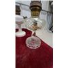 Image 3 : 4 Antique Kerosene Oil Lamps: Milk Glass and Pressed Clear Glass
