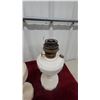 Image 5 : 4 Antique Kerosene Oil Lamps: Milk Glass and Pressed Clear Glass