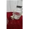 Image 4 : Vintage Ribbed Glass Measured Pour Dispenser from a hoosier With Metal Collar Handle, Shakers
