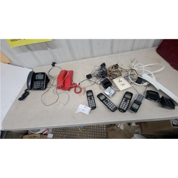 Panasonic DECT 6.0 Corded Base Station, Red Corded Telephone, Cordless Handsets