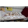 Image 1 : Vintage White Enamelware Collection with Red Trim, Pots, Pans, Lids, Bowls, Colander