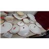 Image 3 : Vintage White Enamelware Collection with Red Trim, Pots, Pans, Lids, Bowls, Colander