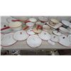 Image 4 : Vintage White Enamelware Collection with Red Trim, Pots, Pans, Lids, Bowls, Colander