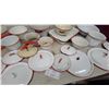 Image 5 : Large Collection of Vintage White Enamelware with Red Trim, Pots, Pans, Roasters, Colander