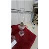 Image 6 : Pair of Vintage Clear Pressed Glass Oil Lamps with Decorative Molded Fonts and Bases
