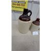 Image 2 : Set of Three Vintage Two-Tone Stoneware Jugs Including Medalta Potteries 1/2 Gallon