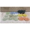 Image 1 : Assorted Depression Glass: 6 Octagonal Green Plates and 2 Round Green Plates