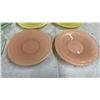 Image 2 : Assorted Depression Glass: 6 Octagonal Green Plates and 2 Round Green Plates