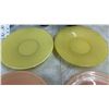 Image 3 : Assorted Depression Glass: 6 Octagonal Green Plates and 2 Round Green Plates