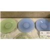 Image 4 : Assorted Depression Glass: 6 Octagonal Green Plates and 2 Round Green Plates