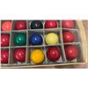 Image 3 : Brunswick Billiard Balls in Original Box, Horse Races Board Game, and Bar Is Open Sign