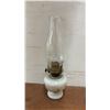 Image 7 : Oil Lamps: Red Glass Lamp, Clear Glass Lamps, with chimneys
