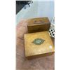 Image 6 : Assorted Table Lamps, Metal Caddy, and Wood Jewelry Boxes