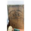 Image 6 : Brunette Sawmill Sign, Enamel Pot, Colander, Glass and Ceramic Insulators