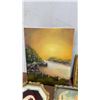 Image 6 : Assorted Wall Art: Framed John 3:16 Verse, Landscape Oil Painting