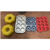 Image 6 : Vintage Kitchenware and Tools: Rolling Pins, Grater, Muffin Tins, Cast Iron Dampers