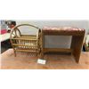 Image 1 : Rattan Magazine Rack and Upholstered Vanity Stool