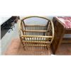 Image 2 : Rattan Magazine Rack and Upholstered Vanity Stool