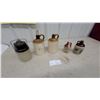 Image 1 : Antique Stoneware Collection: Two-Tone Lidded Crock, Ridged Jugs, Platte Valley