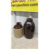 Image 2 : Vintage Bar Butler Liquor Dispenser Stand and 4 Stoneware Jugs and Bottles
