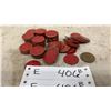 Image 1 : Sun-Burst Coin Machines Inc. "No Cash Value" Tokens, Lot of 50+ Red and Brass Tokens