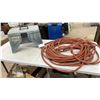 Image 1 : Flamenhead Tool Brute Tool Box with Garden Tools, Paint Brushes, and Long Red Hose