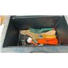 Image 3 : Flamenhead Tool Brute Tool Box with Garden Tools, Paint Brushes, and Long Red Hose