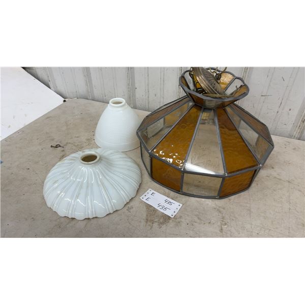 Stained Glass and Milk Glass Light Shades