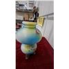 Image 6 : Antique "Gone With the Wind" Parlor Lamp with Hand-Painted Rose Globes and Cast Metal Base