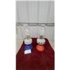 Image 1 : Pair of Vintage "Home Sweet Home" Scottie Dog Kerosene Oil Lamps, Red and Blue Bases