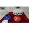 Image 4 : Pair of Vintage "Home Sweet Home" Scottie Dog Kerosene Oil Lamps, Red and Blue Bases