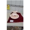 Image 1 : Vintage Pink Ceramic Pitcher and Basin Washstand Set with Rose Floral Motif