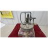 Image 2 : Vintage Blow Butter Churn, England, Hand-Crank Glass Jar with Cast Iron Agitator