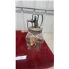 Image 6 : Vintage Blow Butter Churn, England, Hand-Crank Glass Jar with Cast Iron Agitator