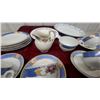 Image 3 : Assorted Porcelain Tea and Dinnerware: 6 Cups, 6 Saucers, 6 Dinner Plates, Creamer, and Platter