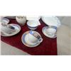 Image 4 : Assorted Porcelain Tea and Dinnerware: 6 Cups, 6 Saucers, 6 Dinner Plates, Creamer, and Platter