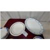 Image 5 : Assorted Porcelain Tea and Dinnerware: 6 Cups, 6 Saucers, 6 Dinner Plates, Creamer, and Platter