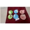 Image 1 : Six Vintage wade Porcelain Teacup and Saucer Sets in Green, Blue, and Pink with Gold Rims