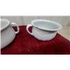Image 3 : Antique White Ceramic Wash Pitchers with Basins and Chamber Pots