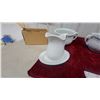 Image 4 : Antique White Ceramic Wash Pitchers with Basins and Chamber Pots