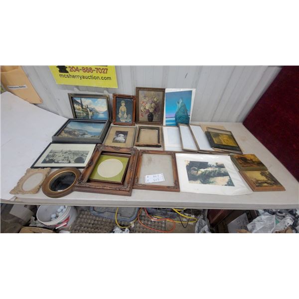 Assorted Framed Artworks and Empty Picture Frames, Landscapes, Portraits, Florals