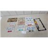Image 1 : Vintage BC and Manitoba License Plates, “Retired” Novelty Sign, and Cobra Frame