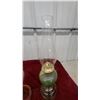 Image 4 : Pair of Vintage Depression Glass Kerosene Oil Lamps, Amber Ribbed Base and Green Ribbed Fount