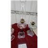 Image 2 : Three Antique Kerosene Lamps, Bull's Eye Amethyst, Scroll and Arch, and Fluted