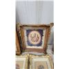 Image 2 : Vintage Framed Needlepoint Florals, Bird, Portraits, and Oak-Framed Mirror