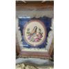 Image 3 : Vintage Framed Needlepoint Florals, Bird, Portraits, and Oak-Framed Mirror