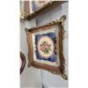 Image 4 : Vintage Framed Needlepoint Florals, Bird, Portraits, and Oak-Framed Mirror