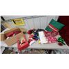 Image 1 : Fibre Optic Angel Tree Topper, Christmas Stockings, Santa Hat, Poinsettias, Pillow and table cloths