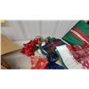 Image 5 : Fibre Optic Angel Tree Topper, Christmas Stockings, Santa Hat, Poinsettias, Pillow and table cloths